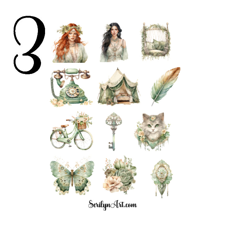 Green Boho Life Sticker Sheet