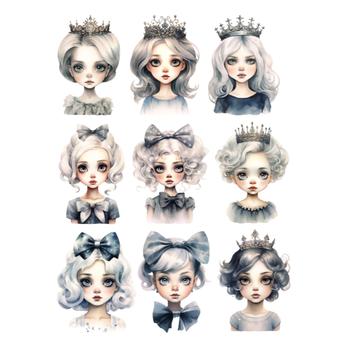 Grey Haired Girls Sticker Sheet