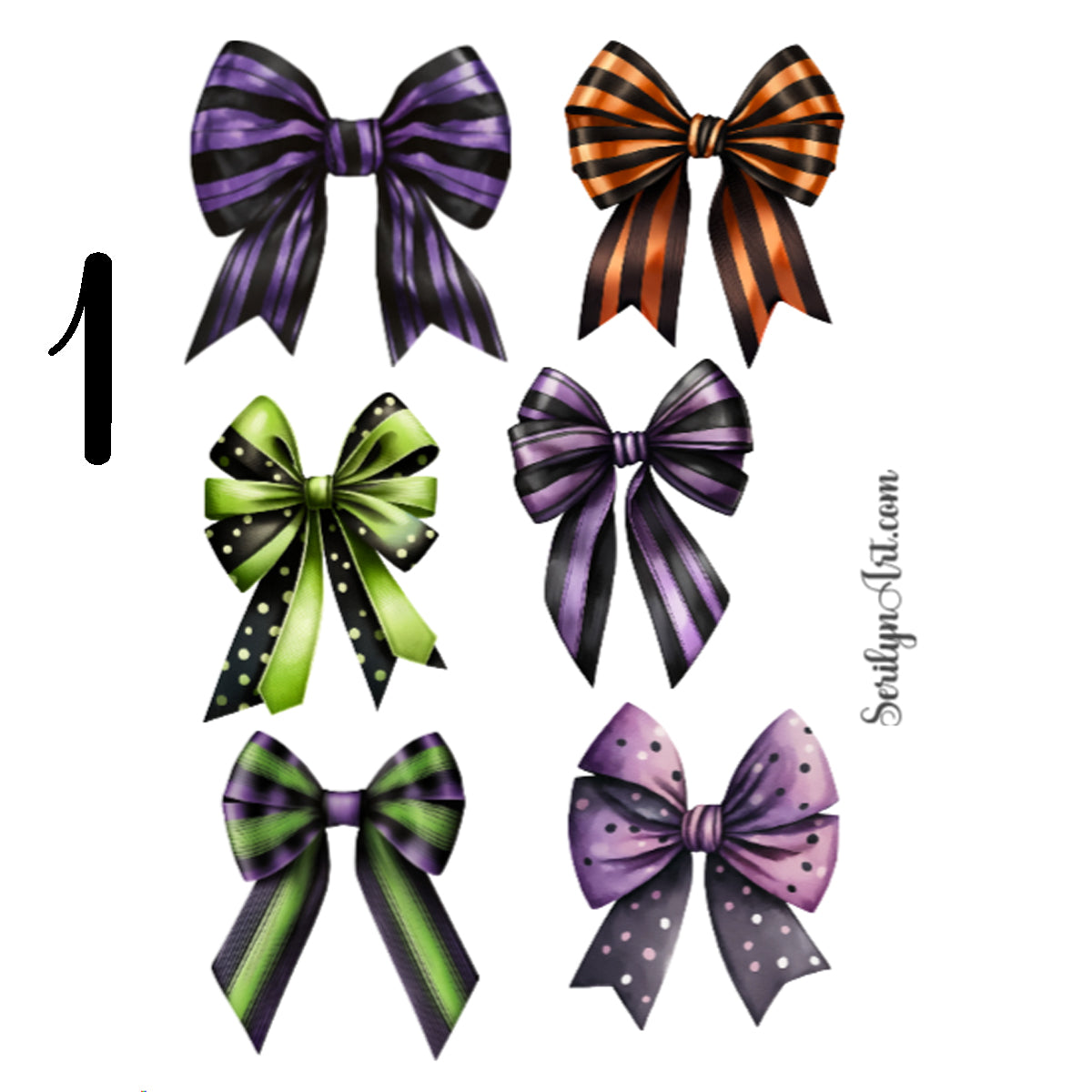 Halloween Bows Sticker Sheet