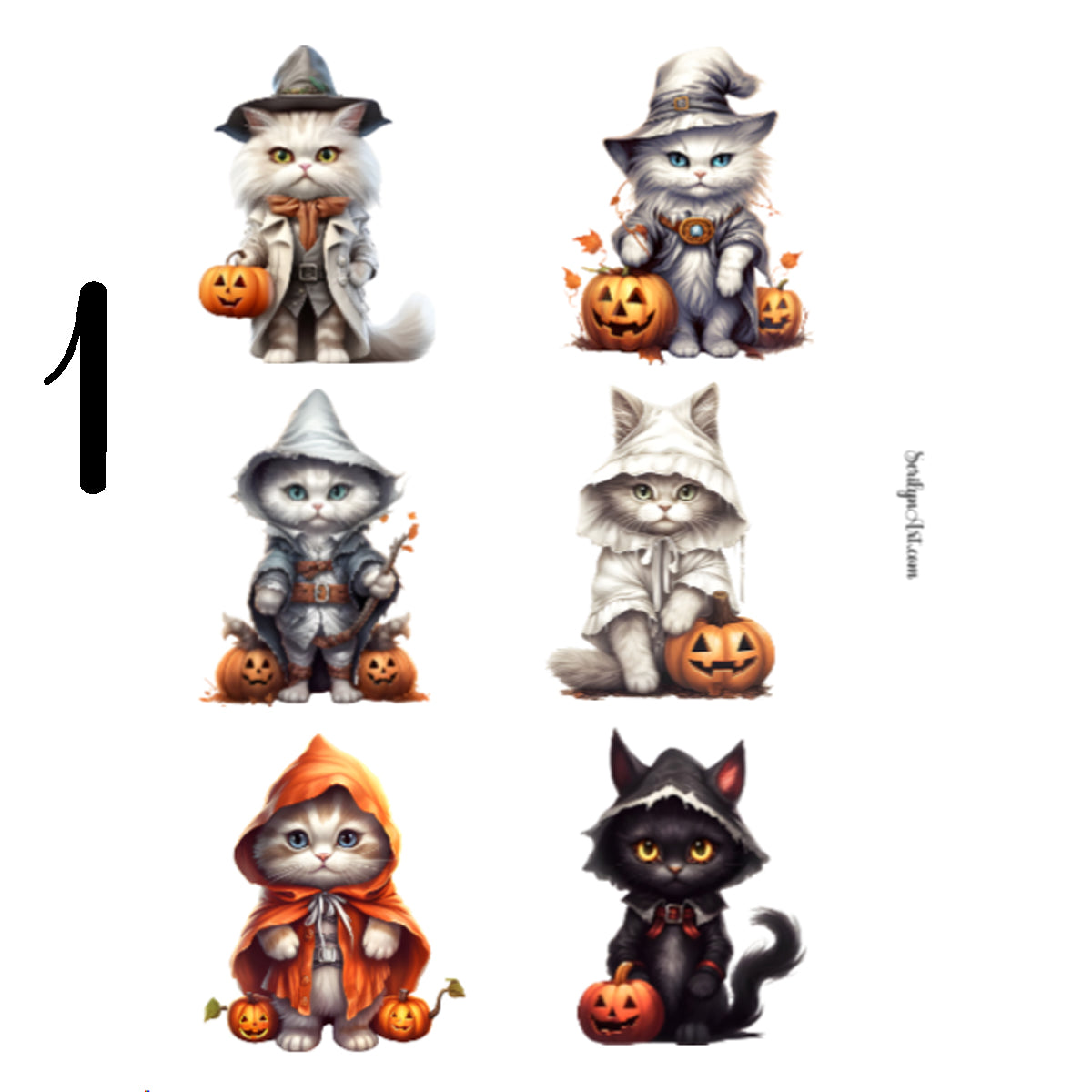 Halloween Cats Sticker Sheet