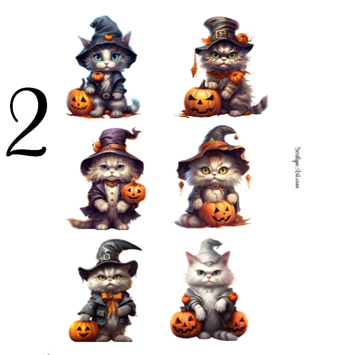 Halloween Cats Sticker Sheet