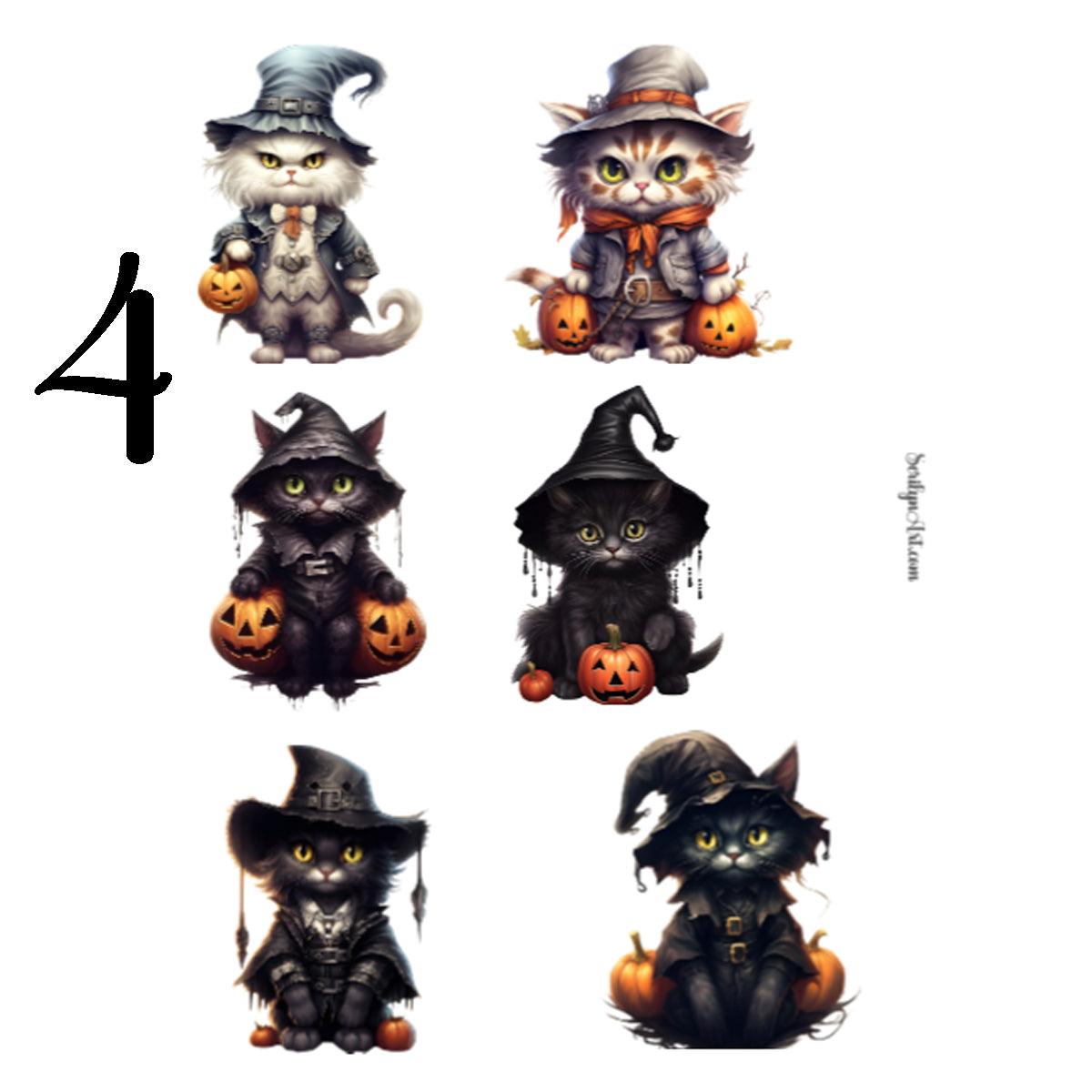 Halloween Cats Sticker Sheet