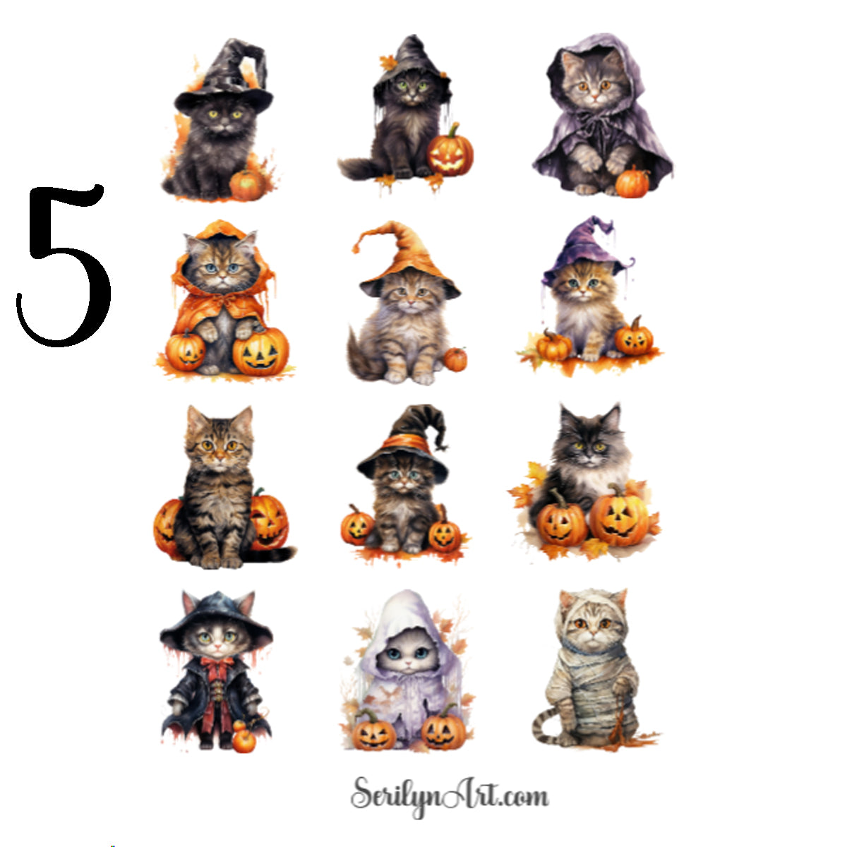 Halloween Cats Sticker Sheet