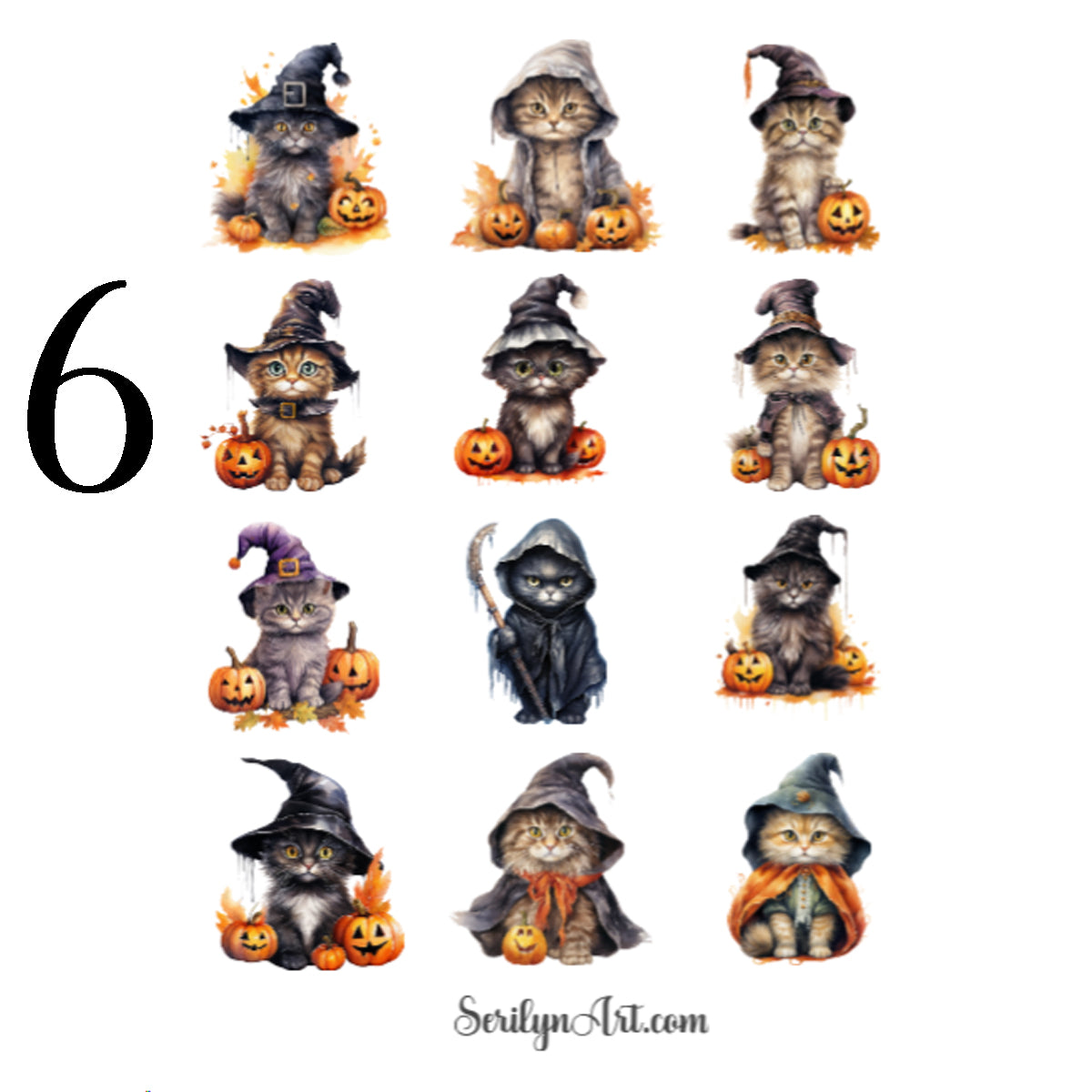 Halloween Cats Sticker Sheet