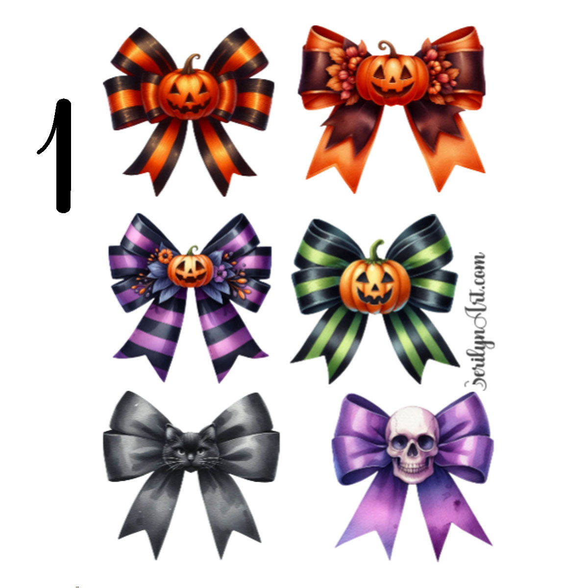 Halloween Character Bows Sticker Sheet