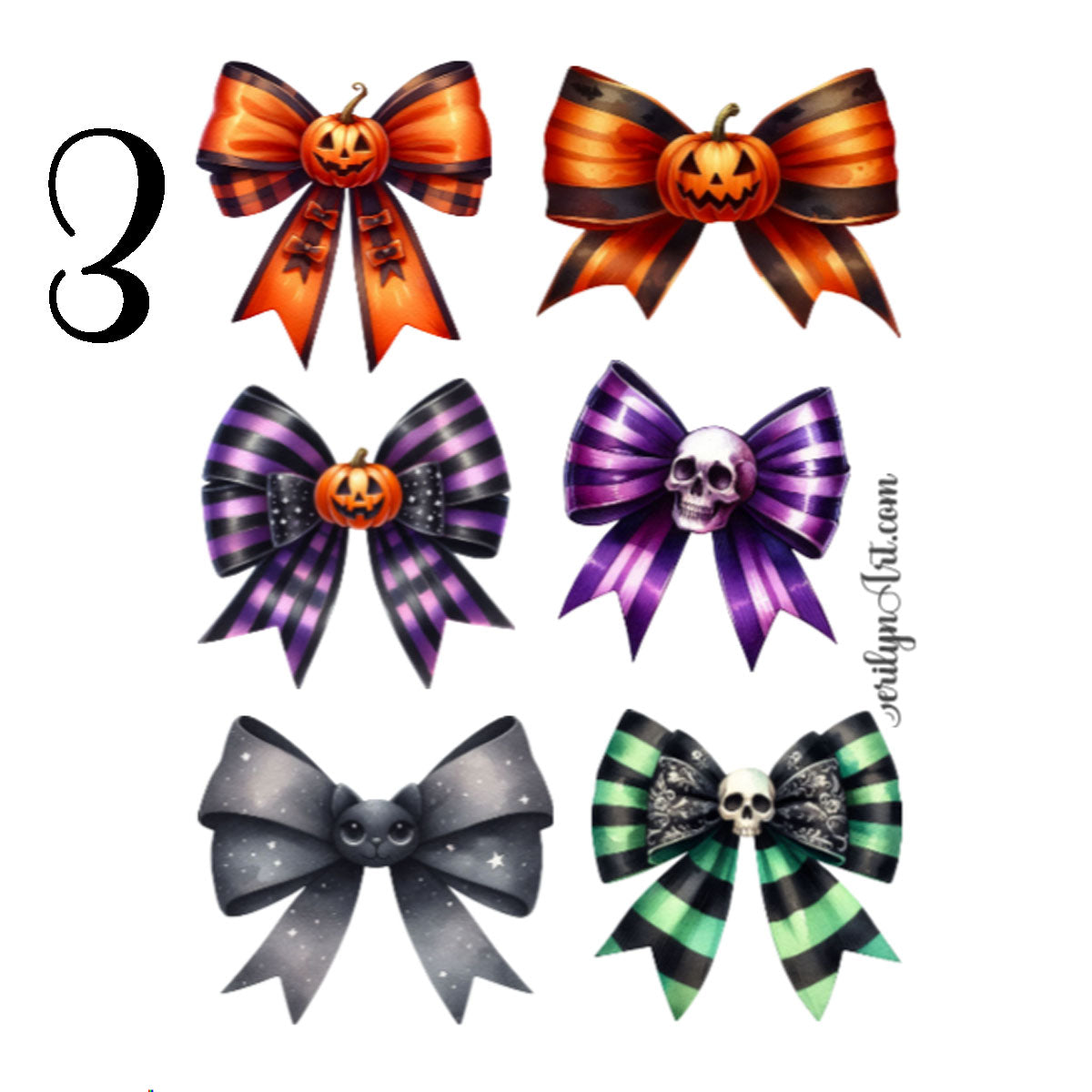 Halloween Character Bows Sticker Sheet