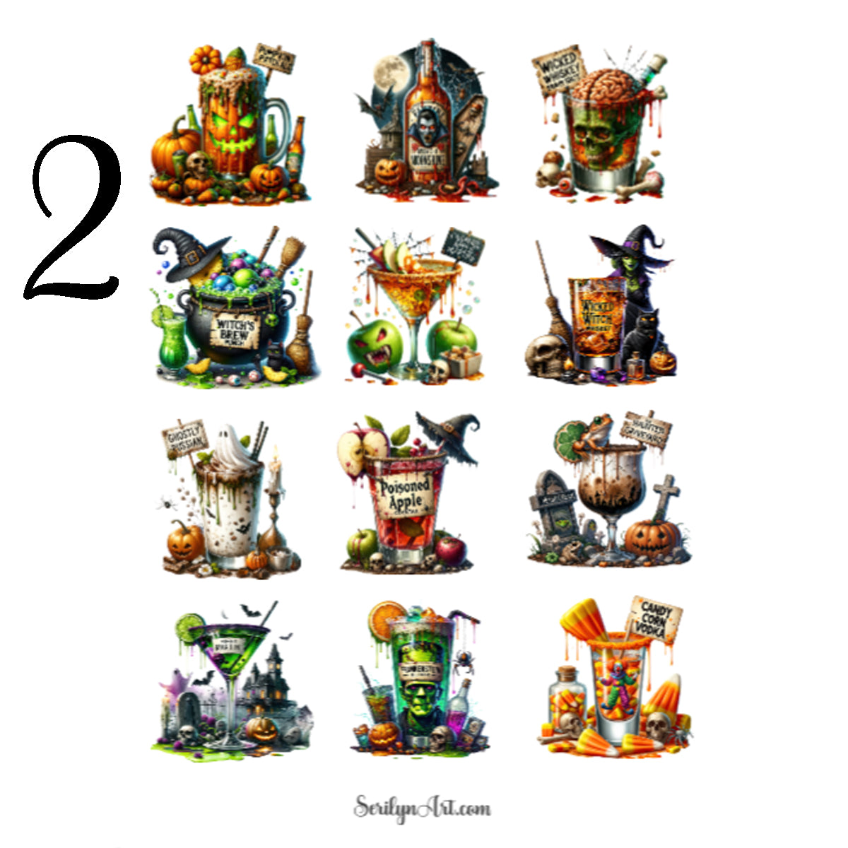Halloween Cocktails Sticker Sheet