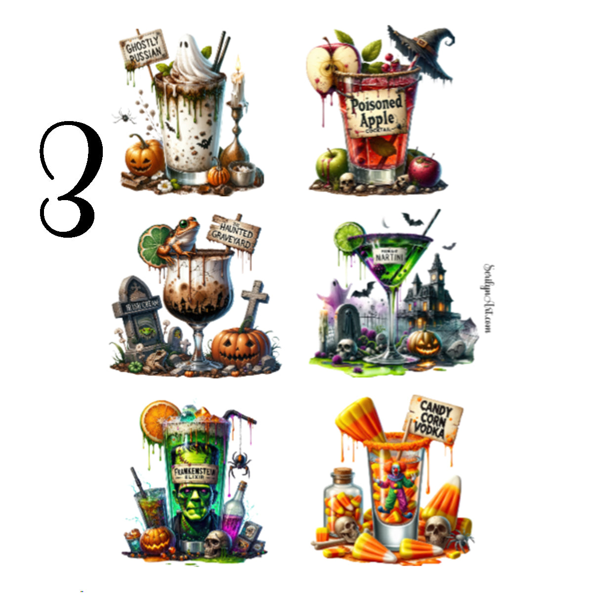 Halloween Cocktails Sticker Sheet