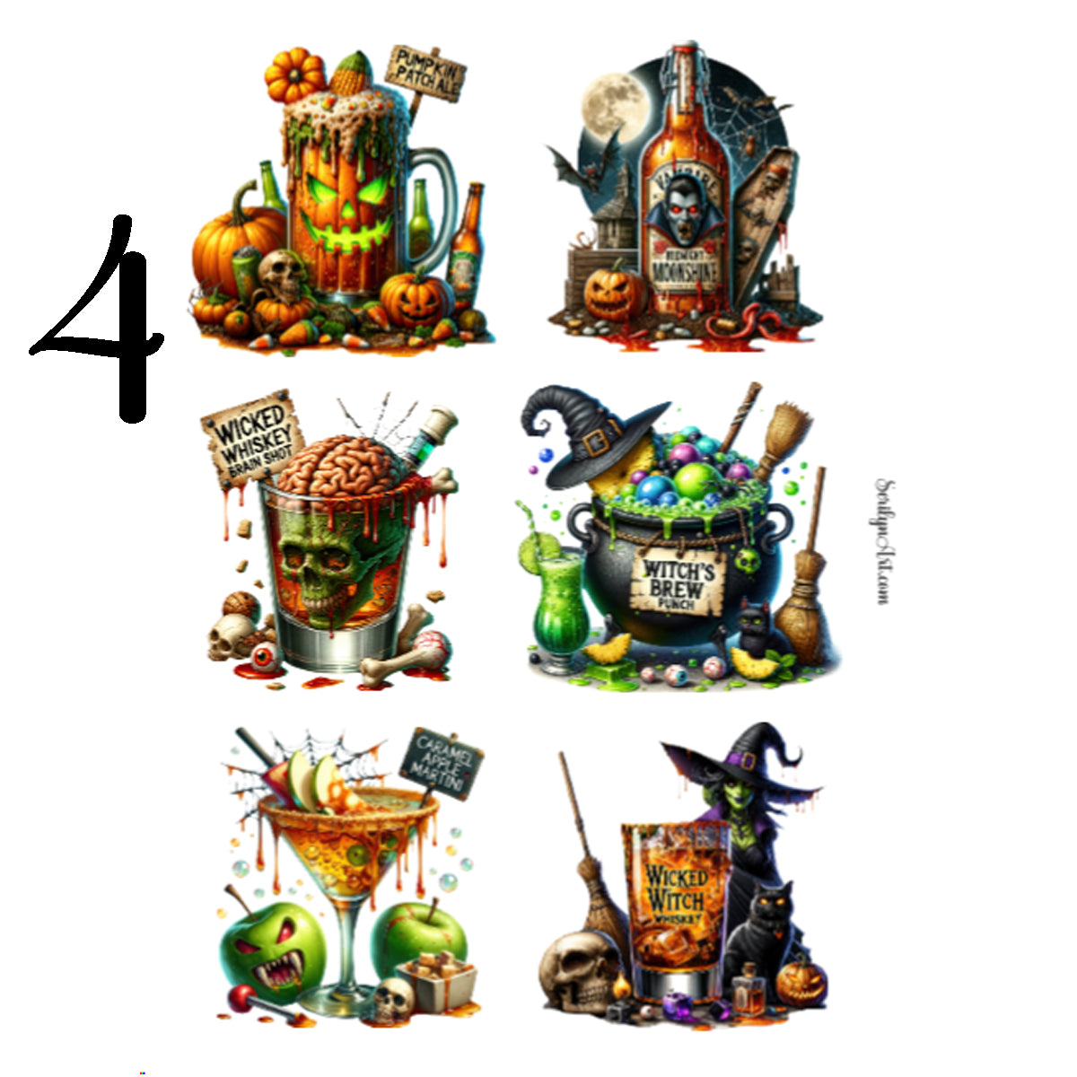 Halloween Cocktails Sticker Sheet