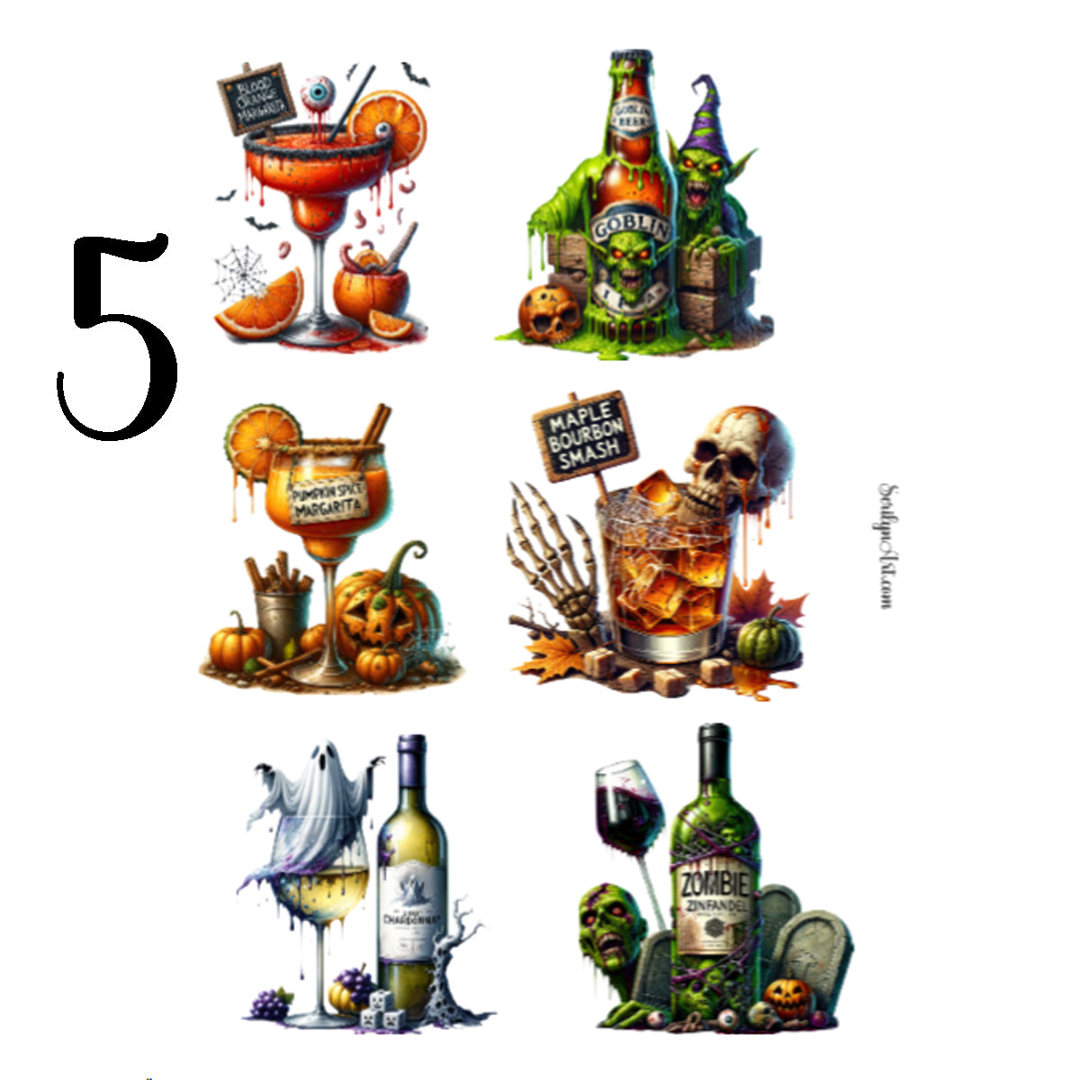 Halloween Cocktails Sticker Sheet
