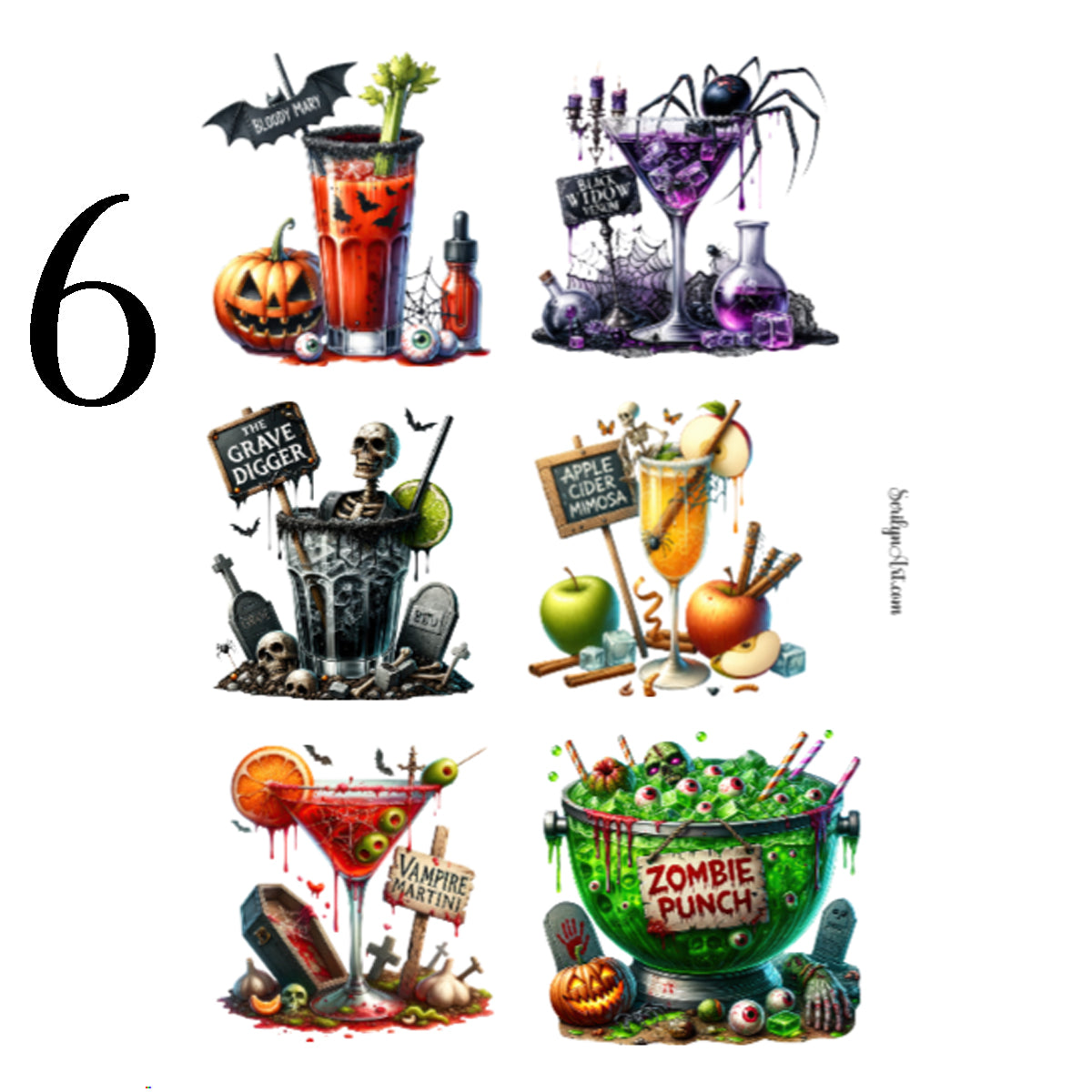 Halloween Cocktails Sticker Sheet