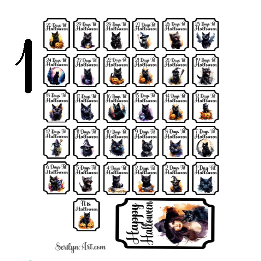 Halloween Countdown Sticker Sheet
