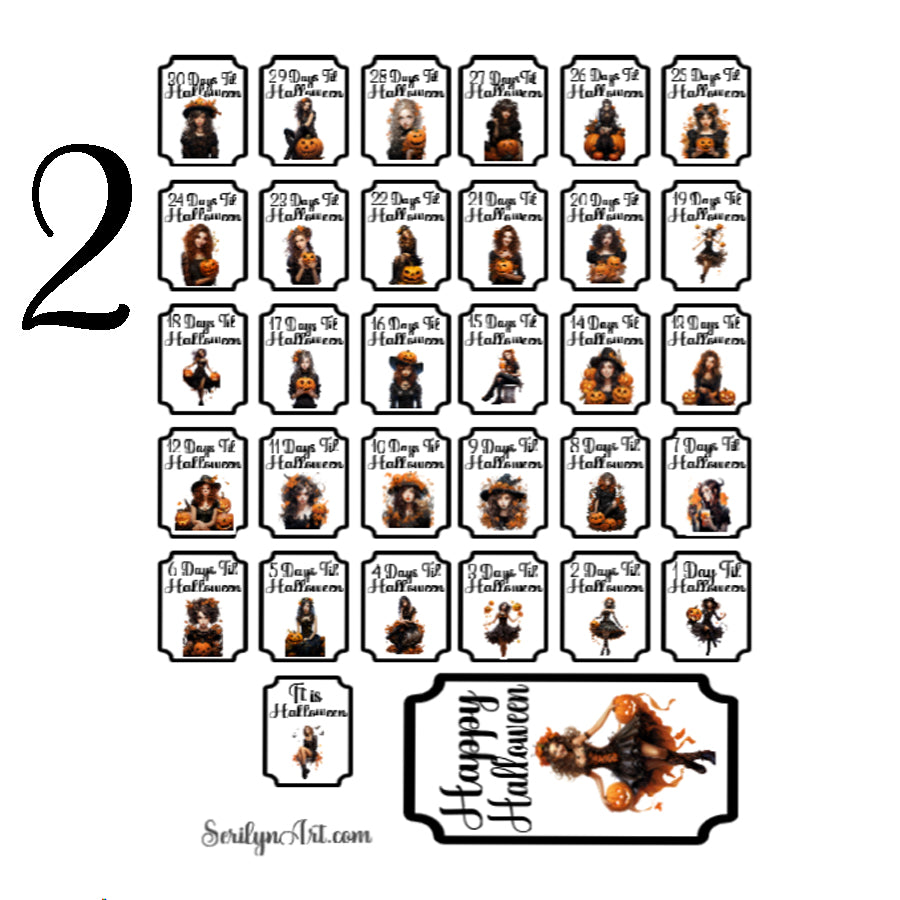Halloween Countdown Sticker Sheet