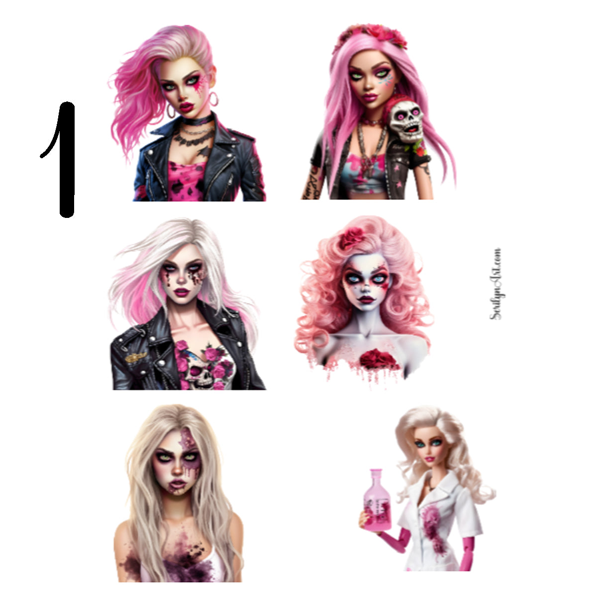 Halloween Dolls Sticker Sheet