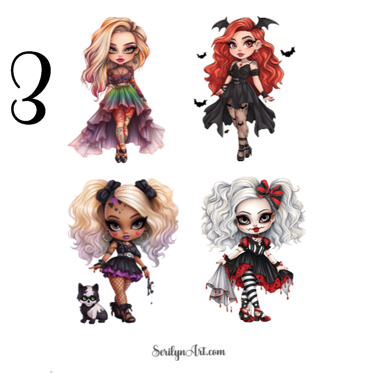 Halloween Dolls Sticker Sheet