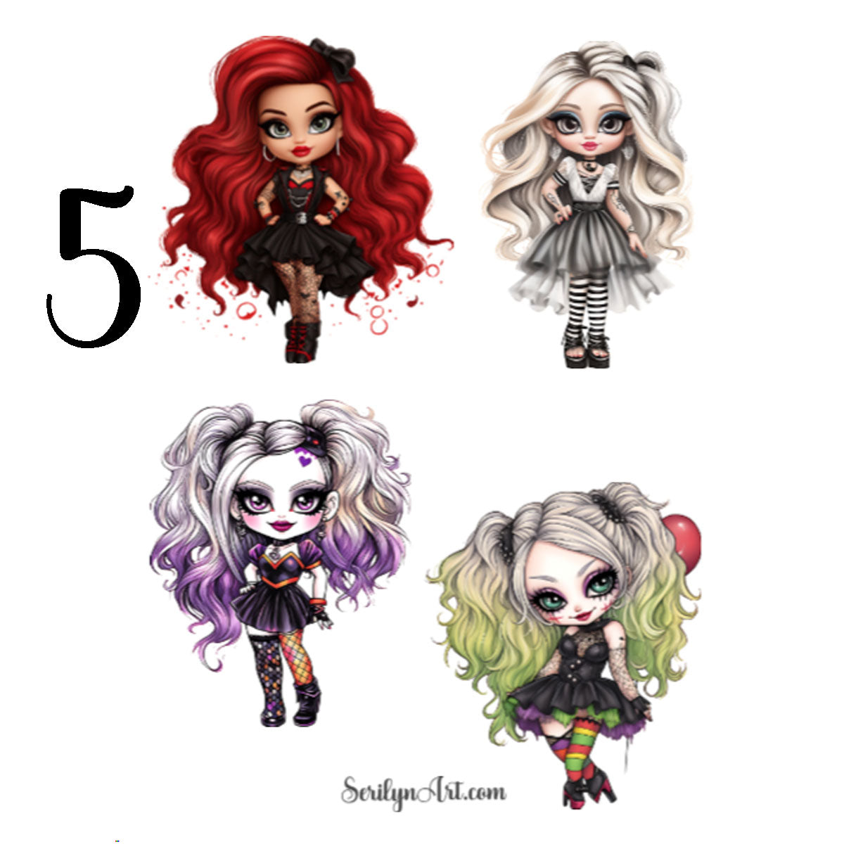 Halloween Dolls Sticker Sheet