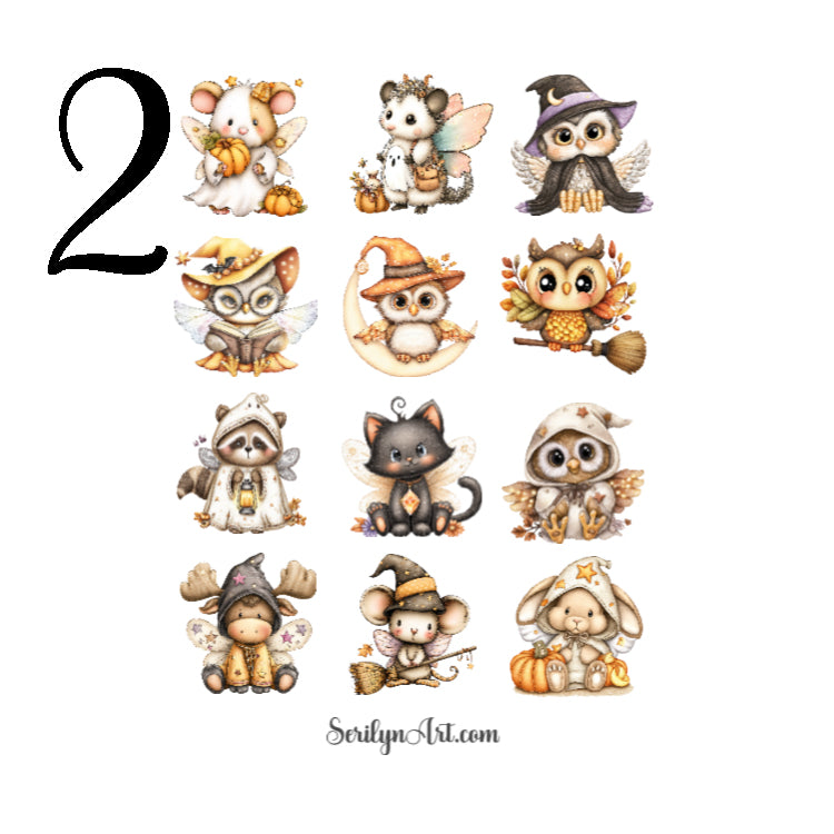 Halloween Fairy Animals Sticker Sheet