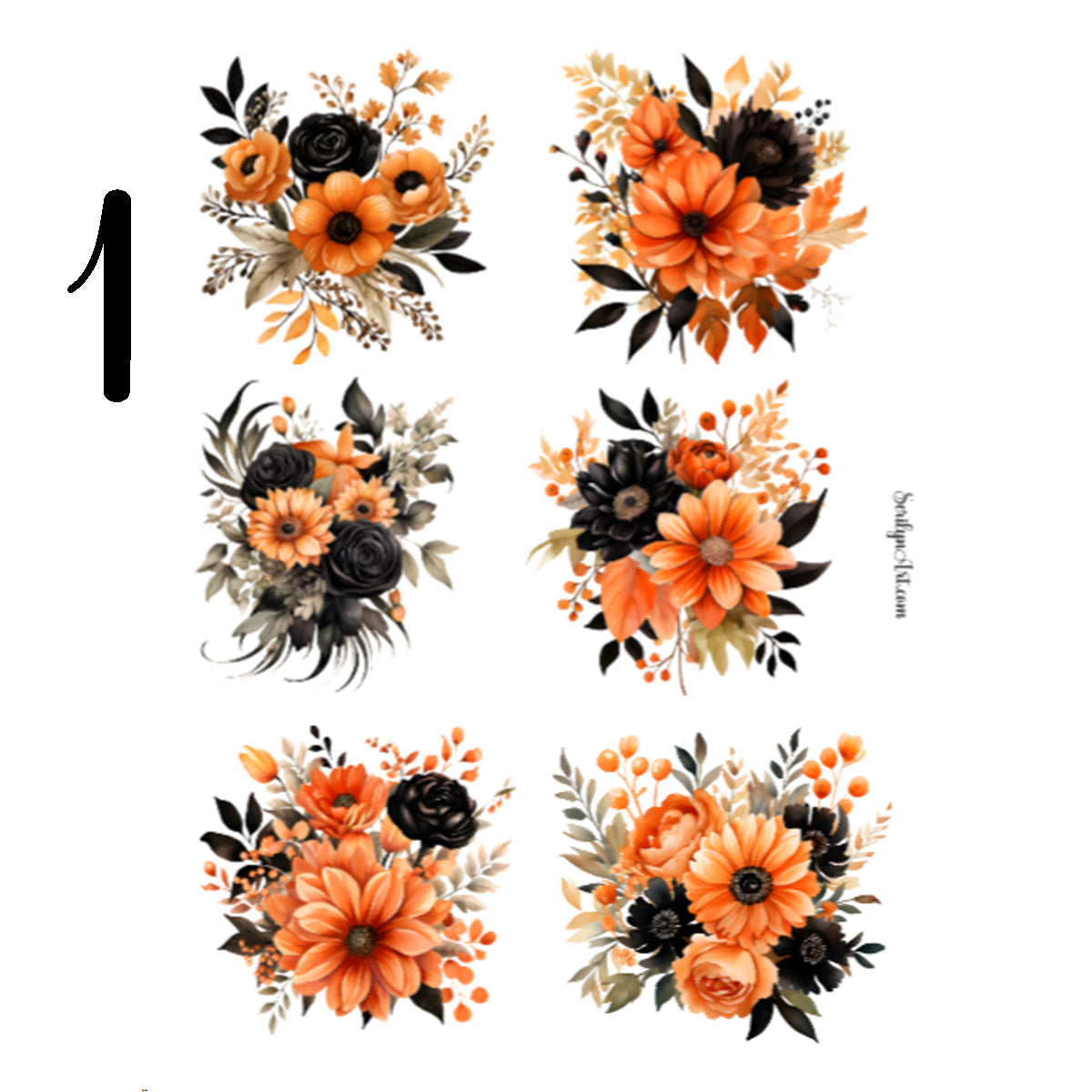 Halloween Flowers Sticker Sheet