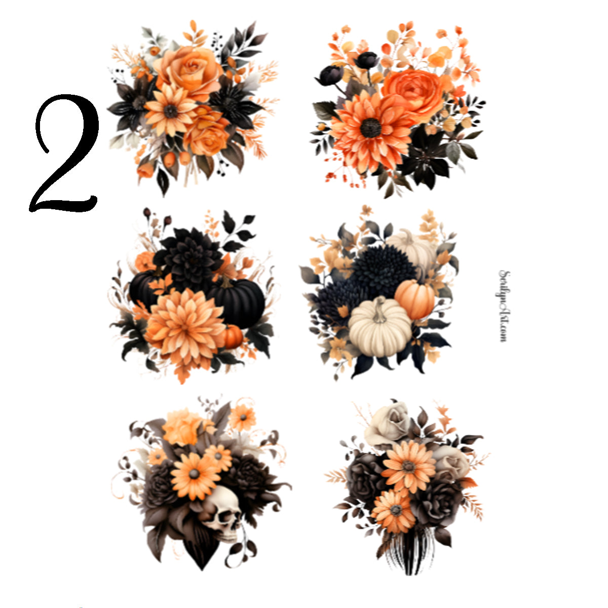 Halloween Flowers Sticker Sheet