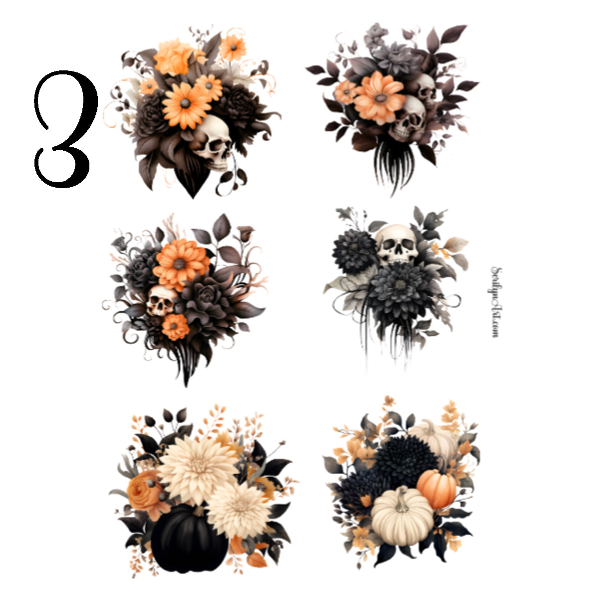 Halloween Flowers Sticker Sheet