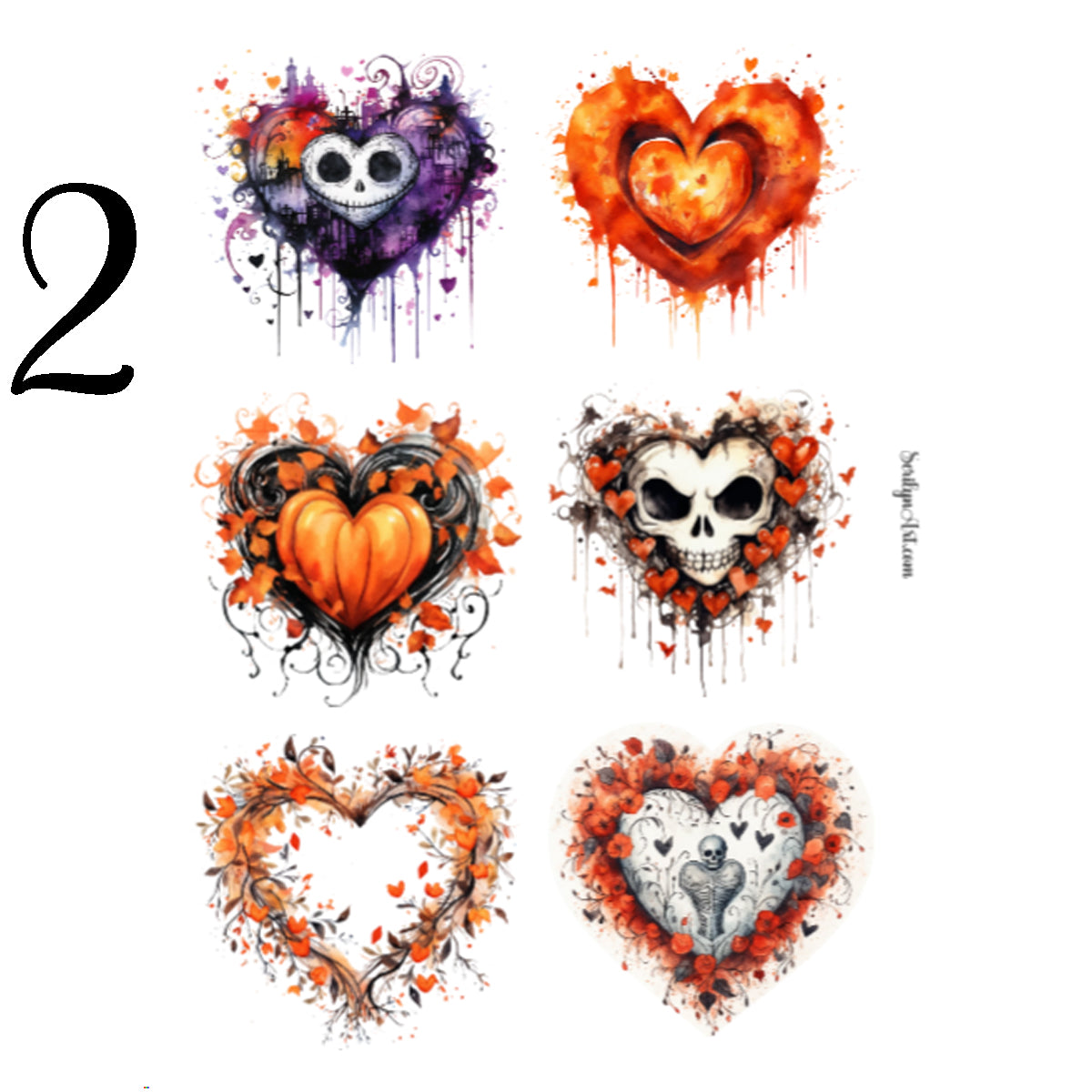 Halloween Hearts Sticker Sheet