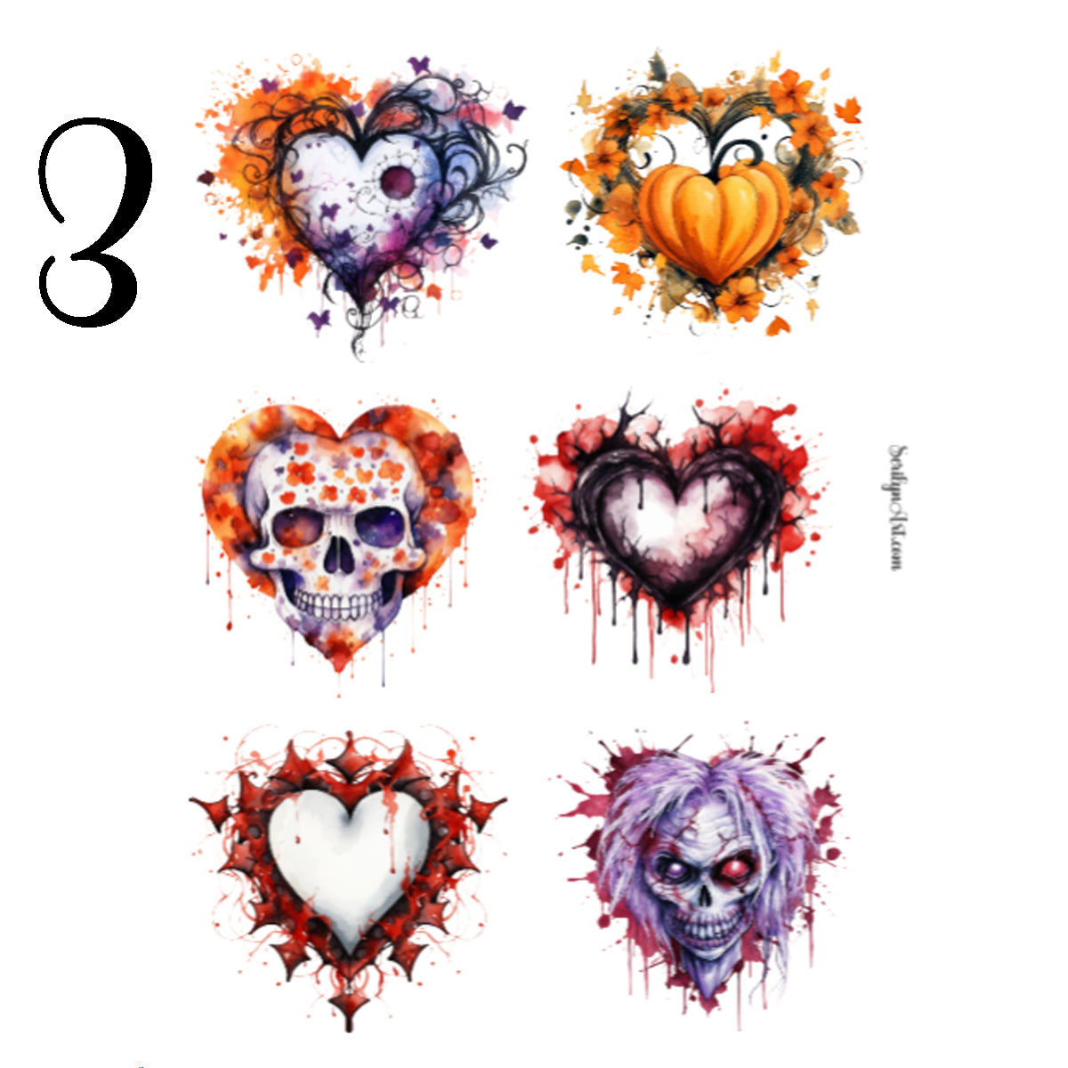 Halloween Hearts Sticker Sheet