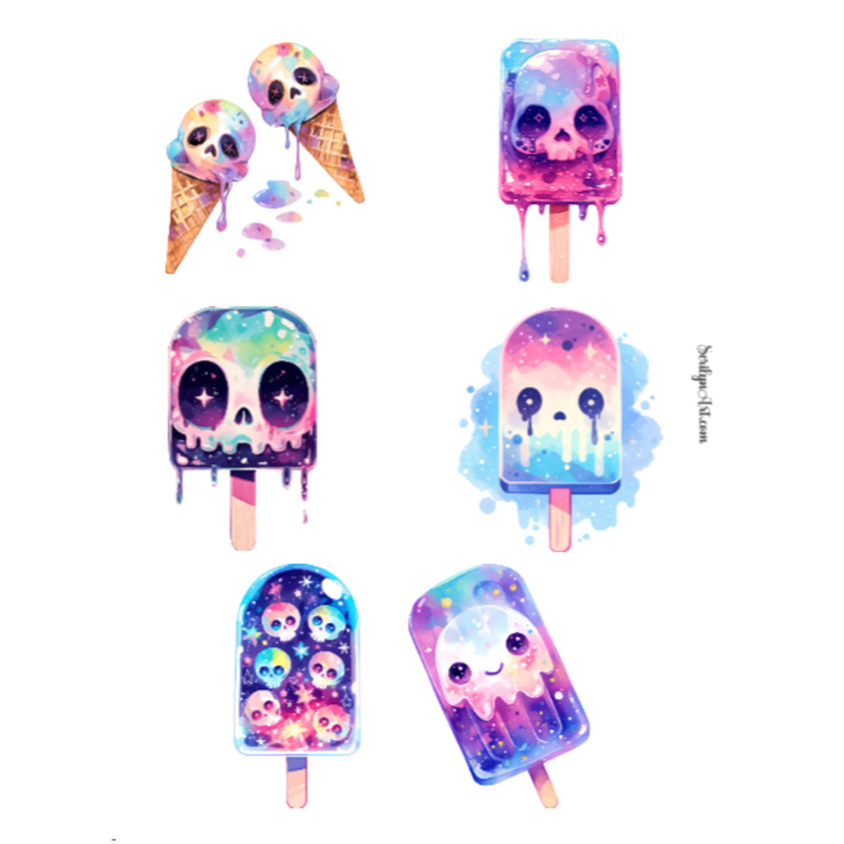 Halloween Ice Cream Sticker Sheet