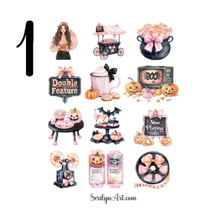 Halloween Movie Night Sticker Sheet