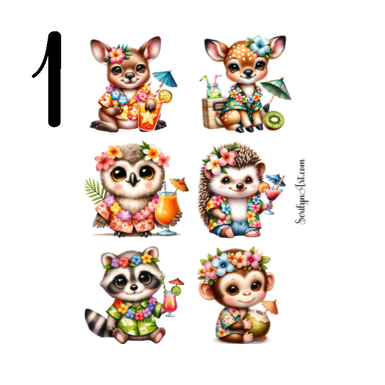 Hawaiian Shirt Animals Sticker Sheet