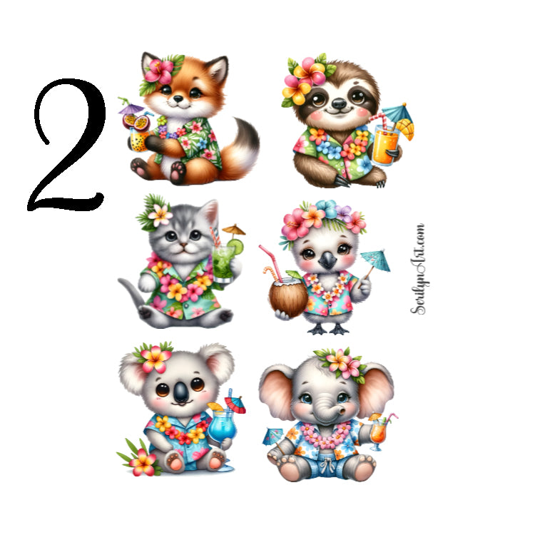 Hawaiian Shirt Animals Sticker Sheet