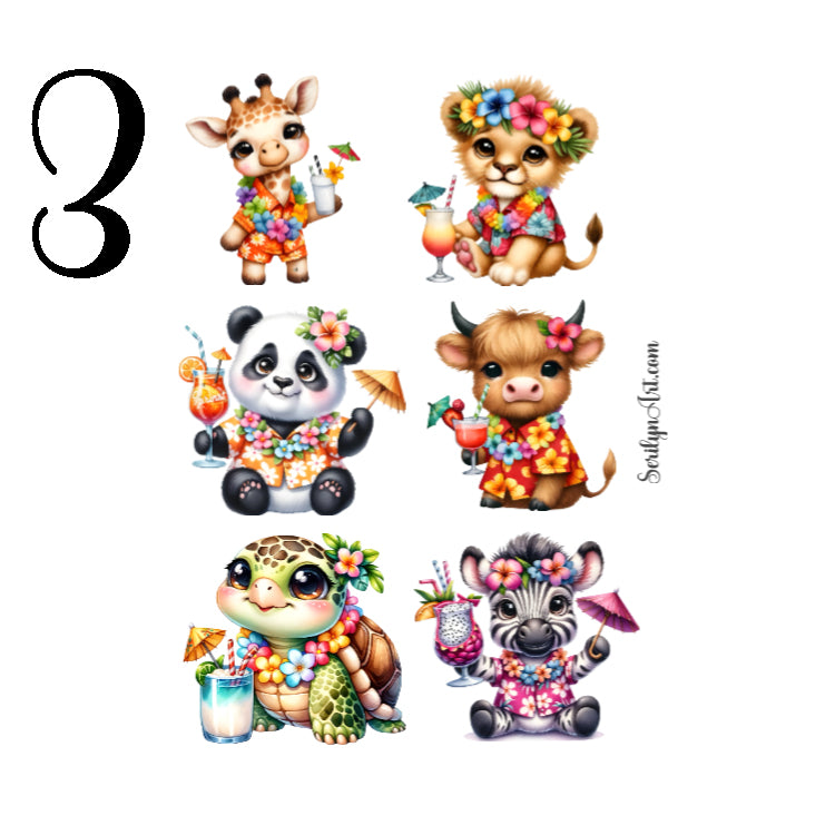 Hawaiian Shirt Animals Sticker Sheet