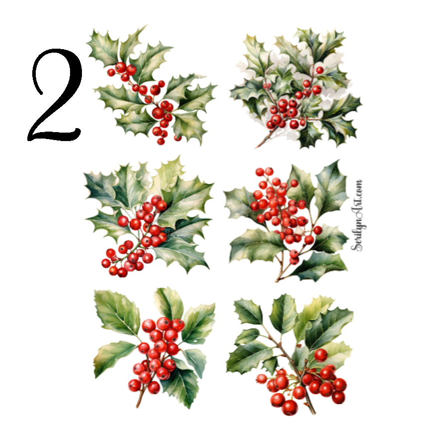 Holly and Berries Sticker Sheet