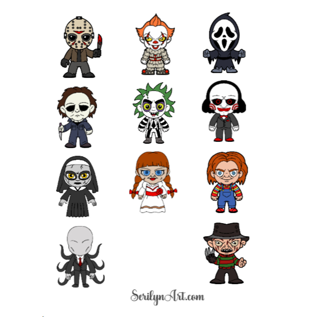 Horror Movie Monsters Sticker Sheet