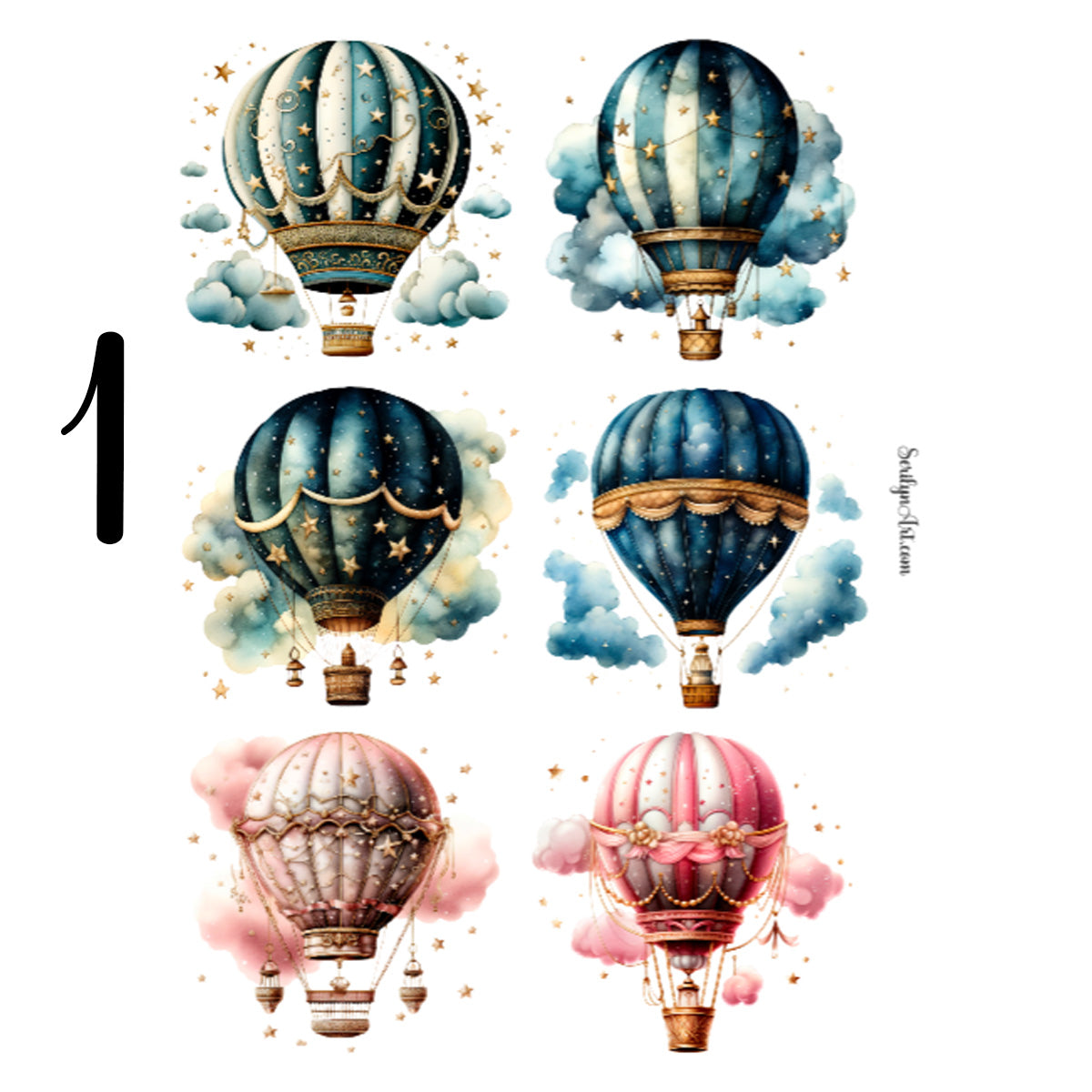 Hot Air Balloons Sticker Sheet