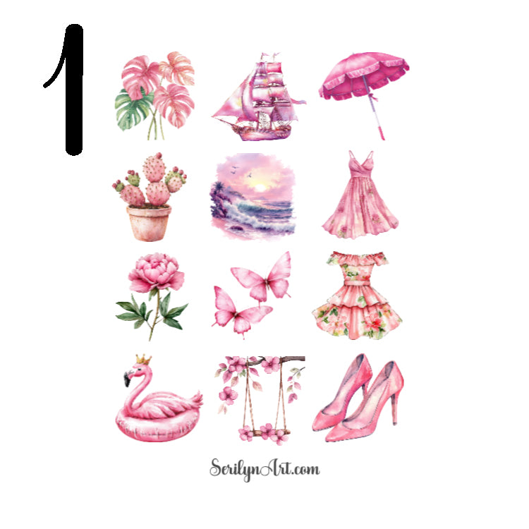 Hot Pink Summer Sticker Sheet