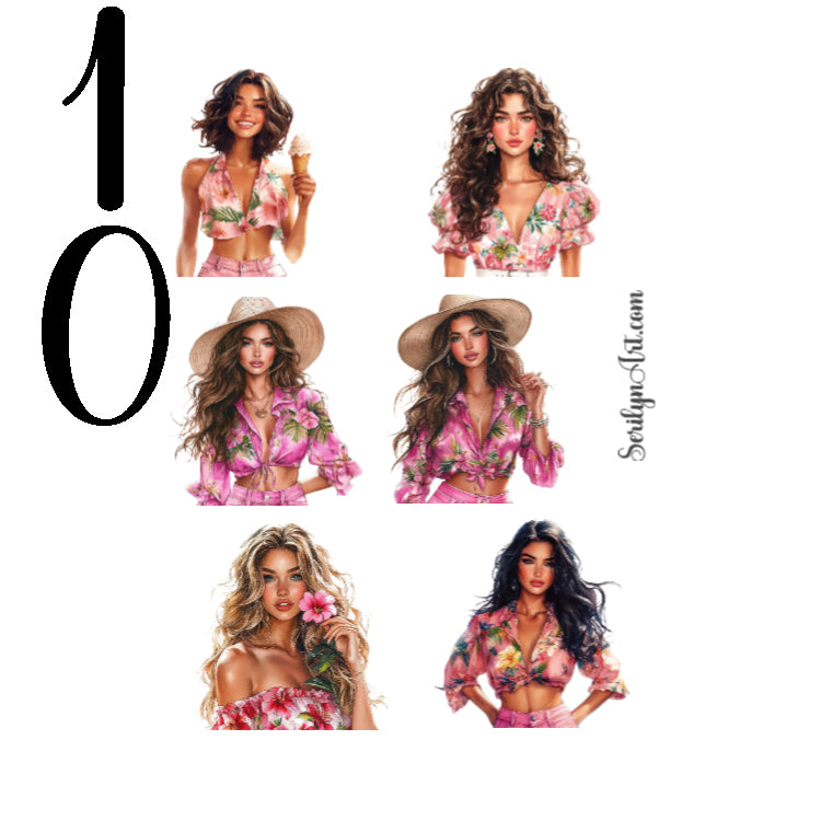 Hot Pink Summer Sticker Sheet