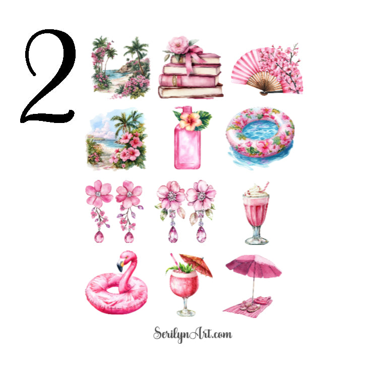 Hot Pink Summer Sticker Sheet