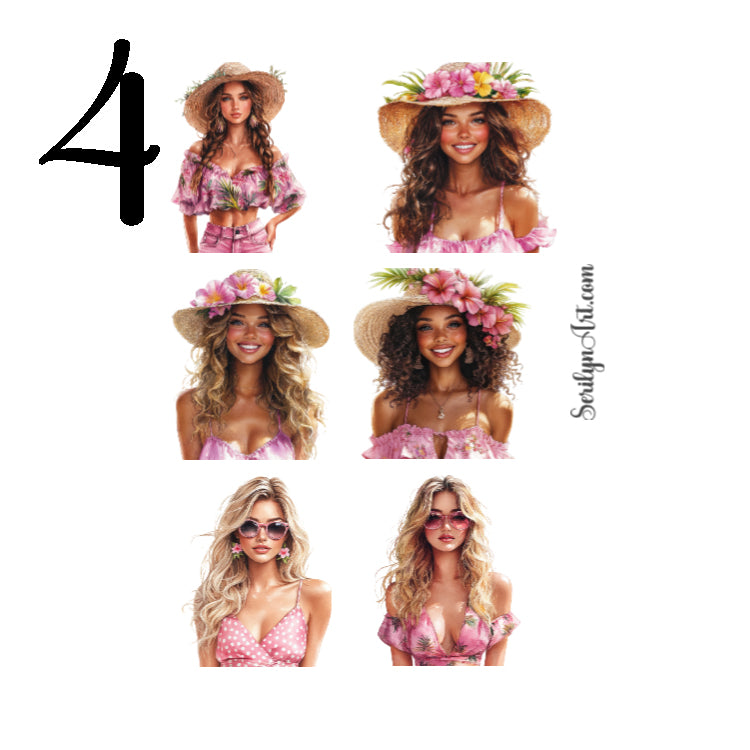 Hot Pink Summer Sticker Sheet