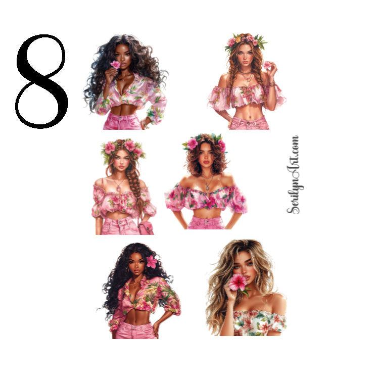 Hot Pink Summer Sticker Sheet