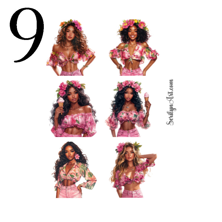 Hot Pink Summer Sticker Sheet