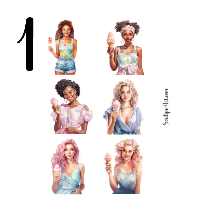 Ice Cream Shop Sticker Sheet