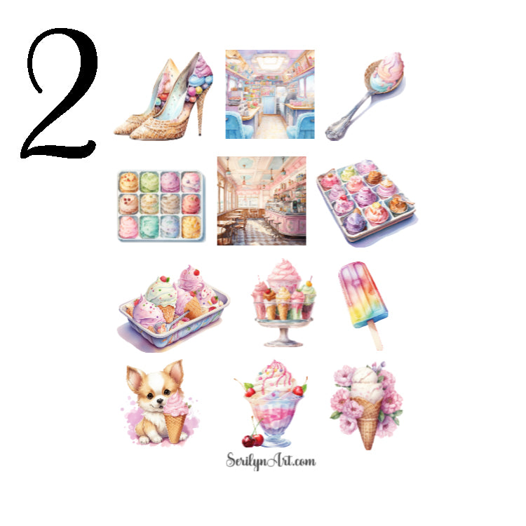Ice Cream Shop Sticker Sheet