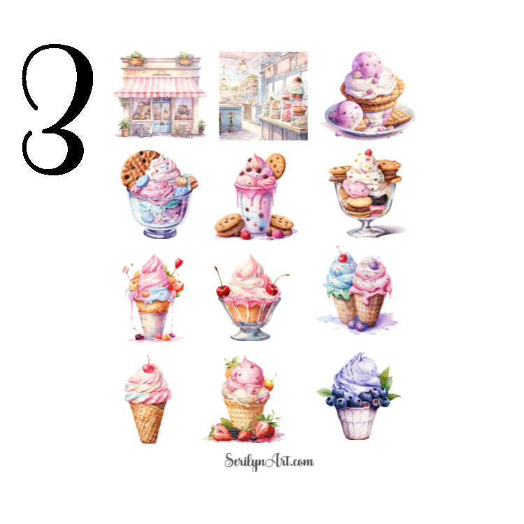 Ice Cream Shop Sticker Sheet