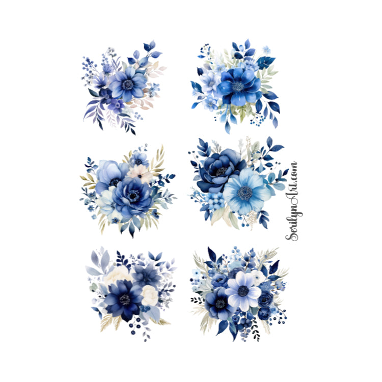 Indigo Blue Florals