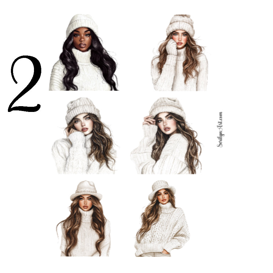 Ivory Winter Sticker Sheet