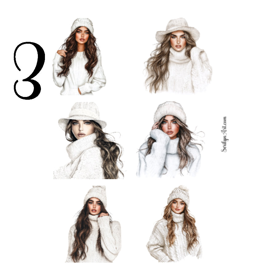 Ivory Winter Sticker Sheet