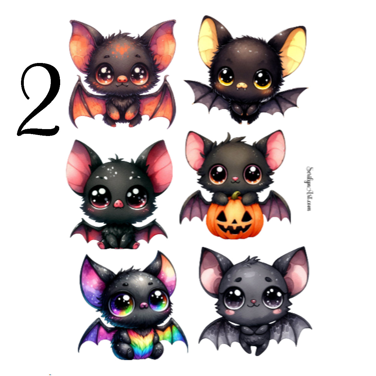 Kawaii Bats Sticker Sheet