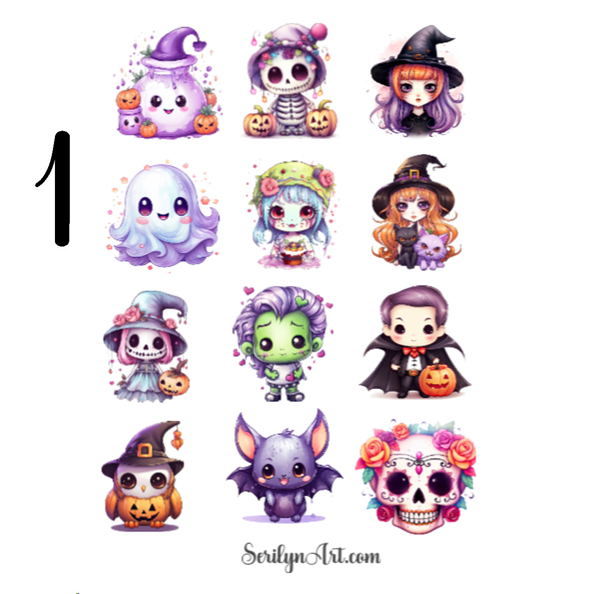 Kawaii Halloween Sticker Sheet