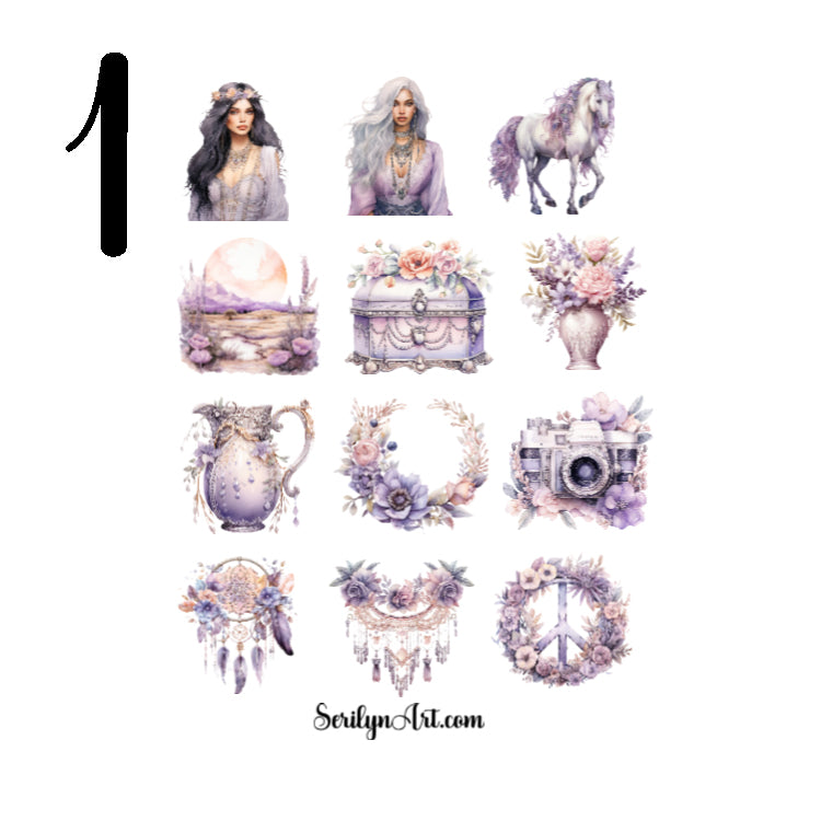 Lavender Boho Life Sticker Sheet
