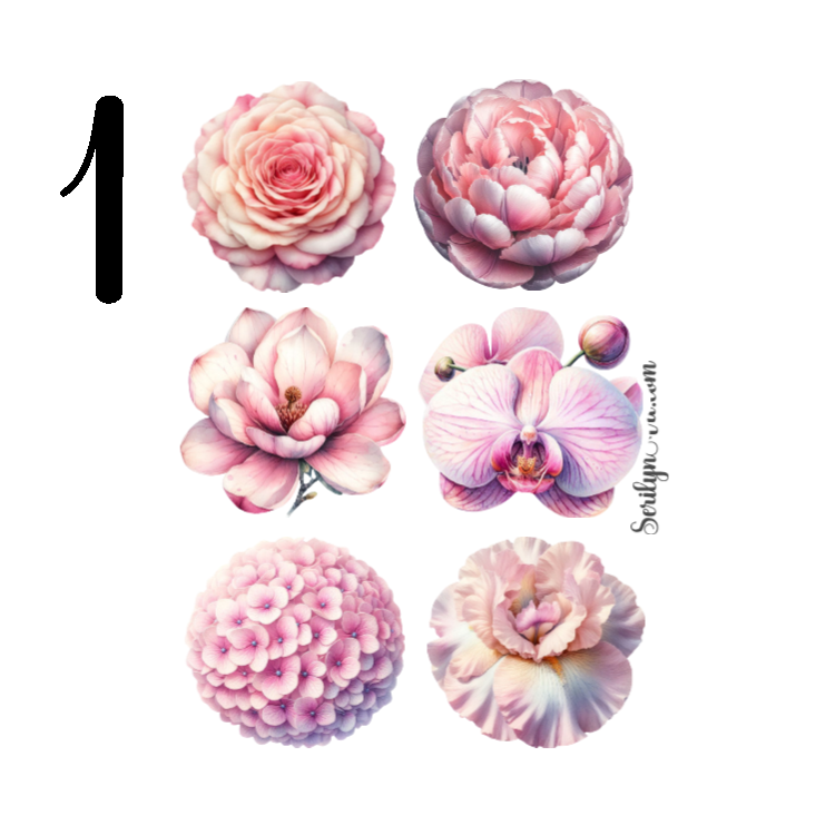 Light Pink Flowers Sticker Sheet